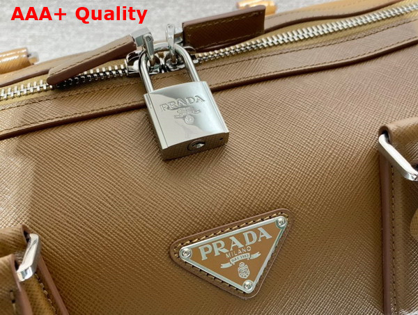 Prada Saffiano Leather Duffle Bag in Tobacco Replica