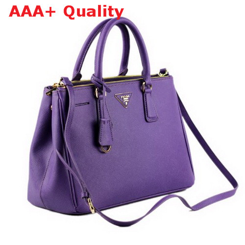 Prada Saffiano Leather Handbag Purple Replica