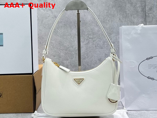 Prada Saffiano Leather Mini Bag White 1BC204 Replica