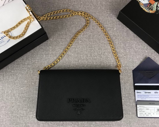 Prada Saffiano Leather Mini Bag in Black