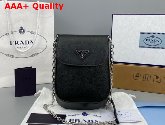 Prada Saffiano Leather Mini Bag in Black 1BH185 Replica