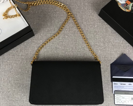 Prada Saffiano Leather Mini Bag in Black