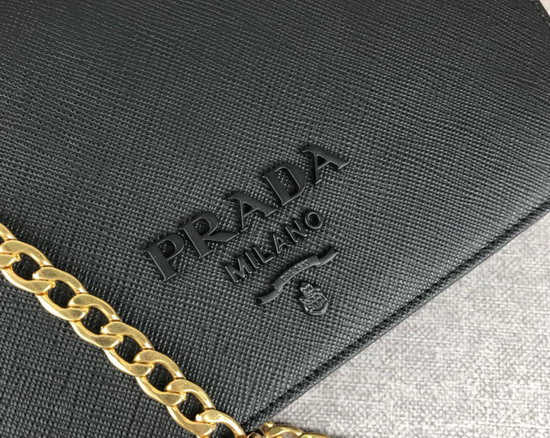 Prada Saffiano Leather Mini Bag in Black