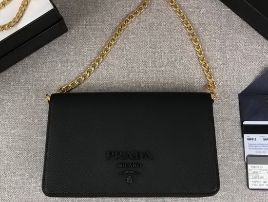 Prada Saffiano Leather Mini Bag in Black