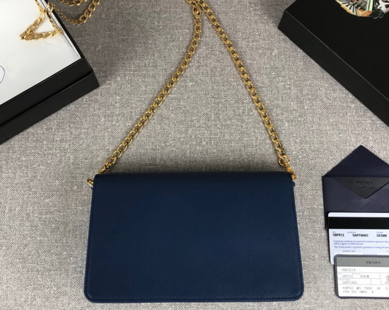 Prada Saffiano Leather Mini Bag in Blue