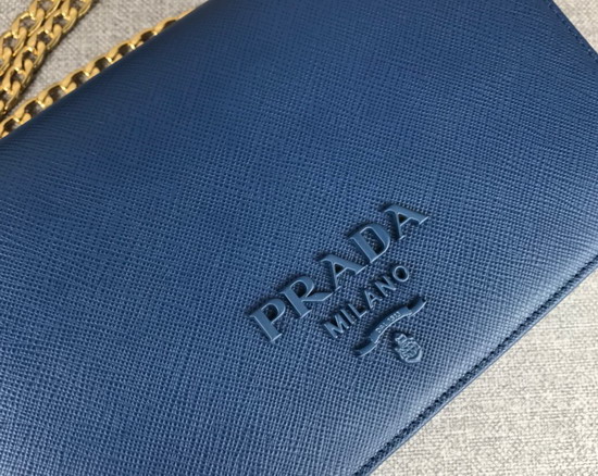 Prada Saffiano Leather Mini Bag in Blue