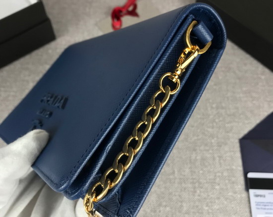 Prada Saffiano Leather Mini Bag in Blue