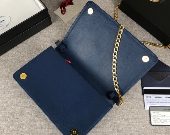 Prada Saffiano Leather Mini Bag in Blue