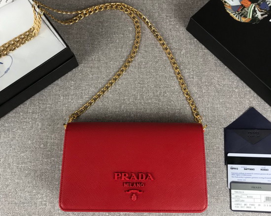 Prada Saffiano Leather Mini Bag in Red