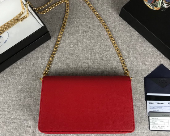 Prada Saffiano Leather Mini Bag in Red