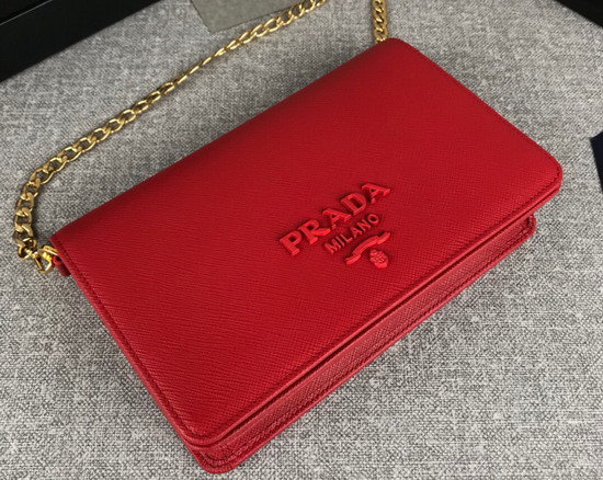 Prada Saffiano Leather Mini Bag in Red