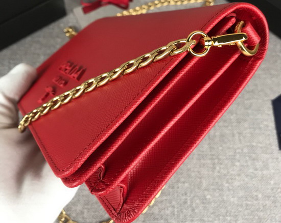 Prada Saffiano Leather Mini Bag in Red