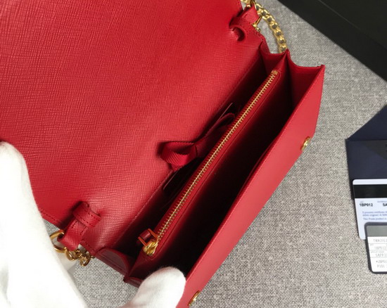 Prada Saffiano Leather Mini Bag in Red