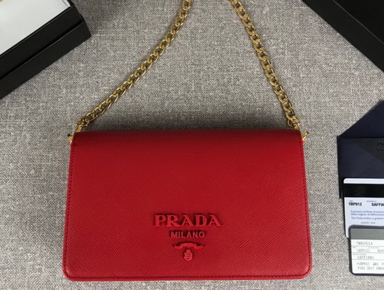 Prada Saffiano Leather Mini Bag in Red