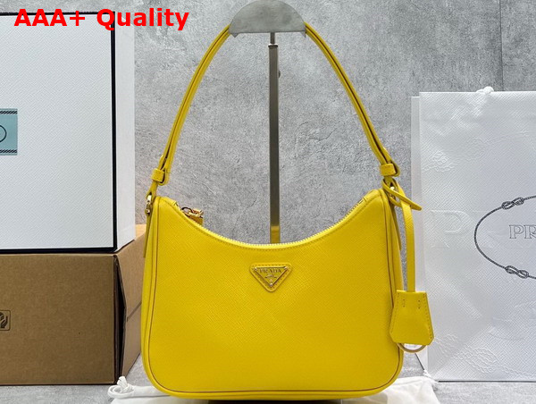 Prada Saffiano Leather Mini Bag in Sunny Yellow 1BC204 Replica