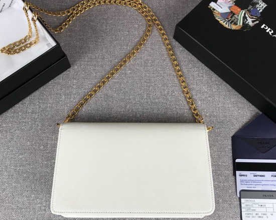 Prada Saffiano Leather Mini Bag in White