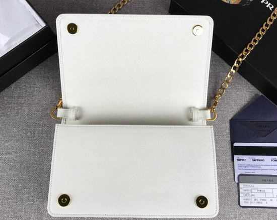 Prada Saffiano Leather Mini Bag in White