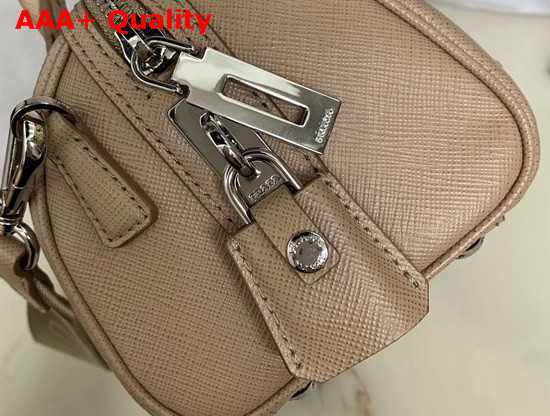 Prada Saffiano Leather Mini Boston Bag in Beige Replica