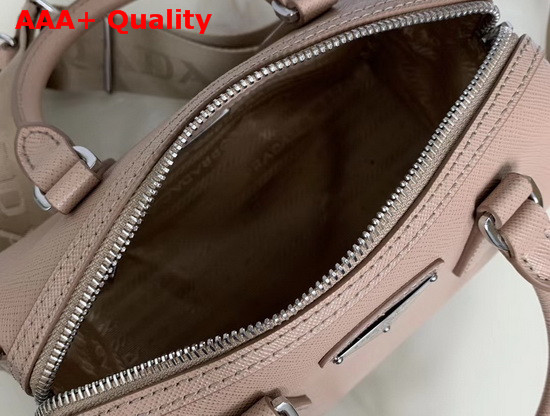 Prada Saffiano Leather Mini Boston Bag in Beige Replica