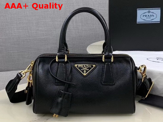 Prada Saffiano Leather Mini Boston Bag in Black Replica