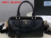 Prada Saffiano Leather Mini Boston Bag in Black Replica