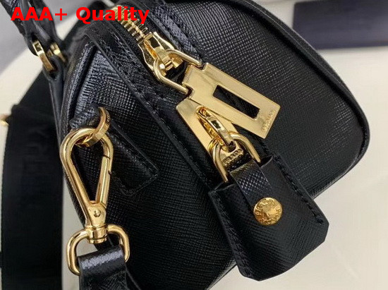 Prada Saffiano Leather Mini Boston Bag in Black Replica