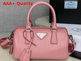 Prada Saffiano Leather Mini Boston Bag in Pink Replica