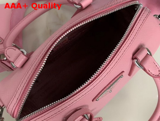 Prada Saffiano Leather Mini Boston Bag in Pink Replica