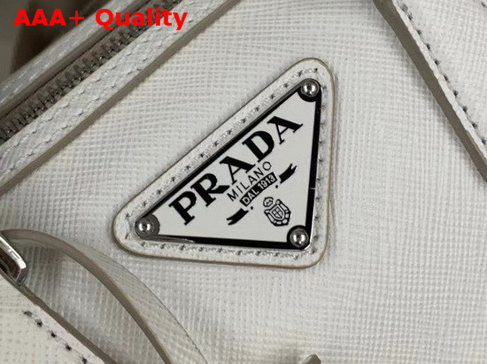 Prada Saffiano Leather Mini Boston Bag in White Replica