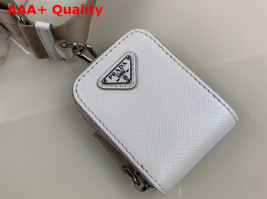 Prada Saffiano Leather Mini Boston Bag in White Replica