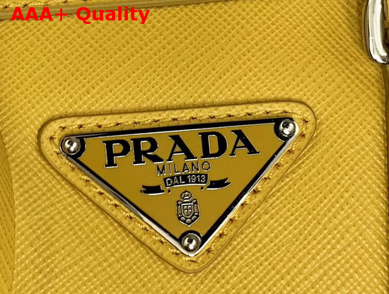 Prada Saffiano Leather Mini Boston Bag in Yellow Replica