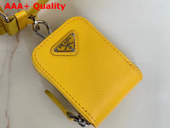 Prada Saffiano Leather Mini Boston Bag in Yellow Replica