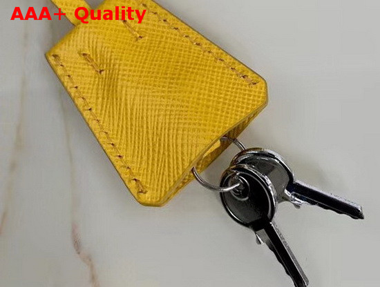 Prada Saffiano Leather Mini Boston Bag in Yellow Replica