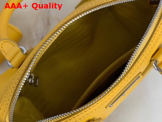 Prada Saffiano Leather Mini Boston Bag in Yellow Replica