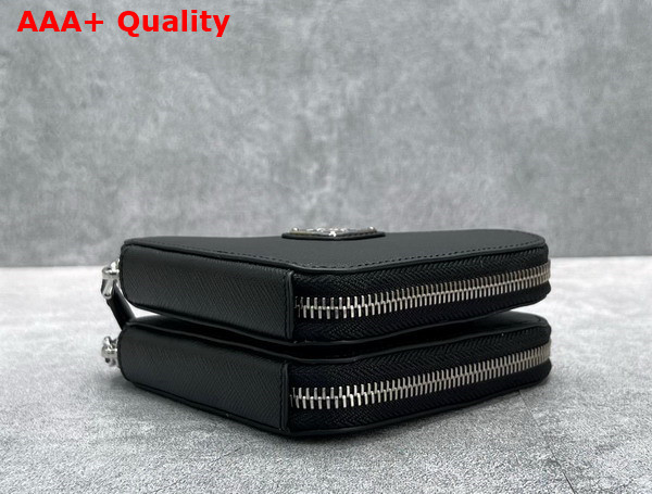 Prada Saffiano Leather Mini Pouch in Black 1NR015 Replica