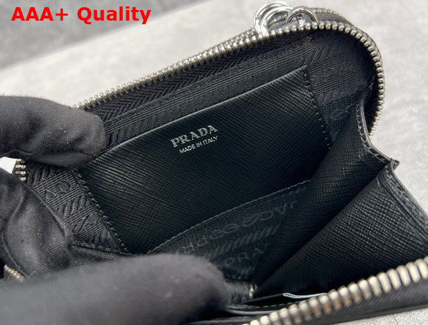 Prada Saffiano Leather Mini Pouch in Black 1NR015 Replica