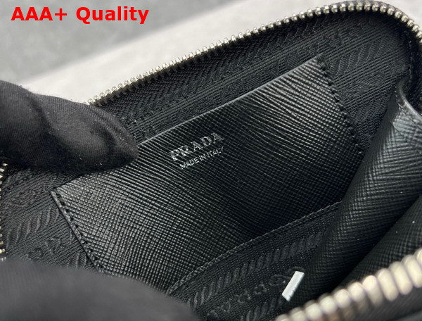 Prada Saffiano Leather Mini Pouch in Black 1NR015 Replica