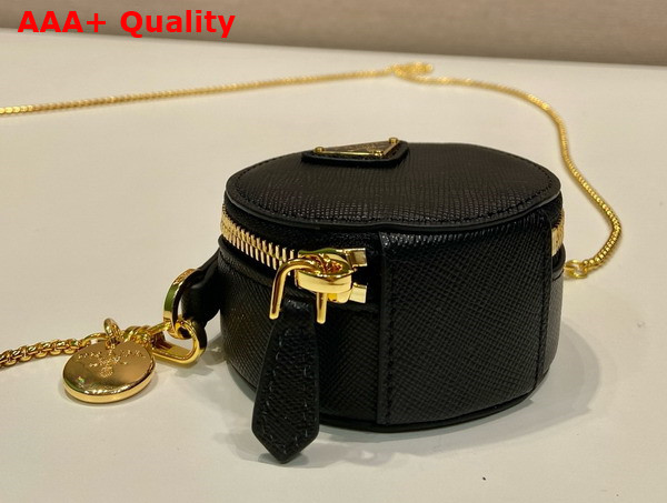 Prada Saffiano Leather Mini Pouch in Black 1NR023 Replica