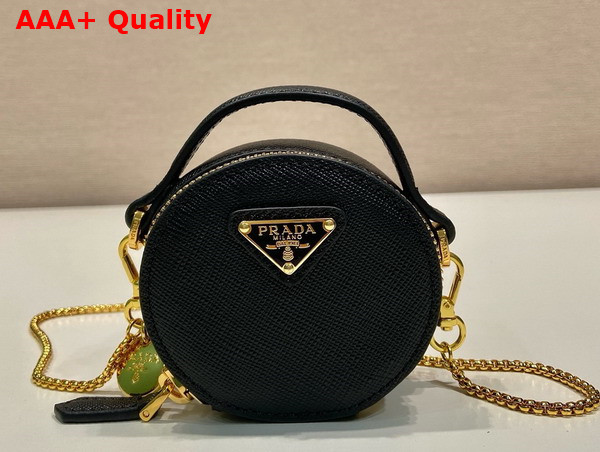 Prada Saffiano Leather Mini Pouch in Black 1NR023 Replica