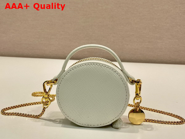 Prada Saffiano Leather Mini Pouch in White 1NR023 Replica