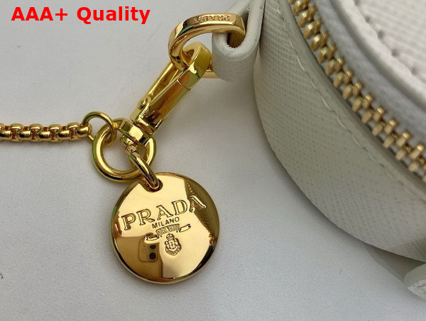 Prada Saffiano Leather Mini Pouch in White 1NR023 Replica