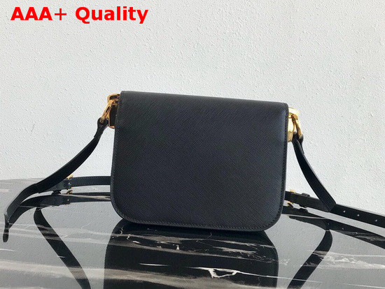 Prada Saffiano Leather Prada Embleme Bag in Black Replica