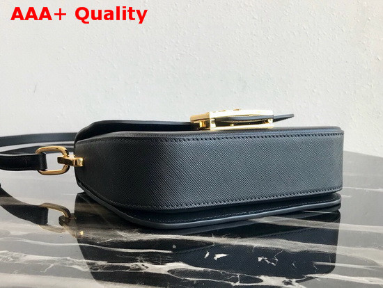 Prada Saffiano Leather Prada Embleme Bag in Black Replica