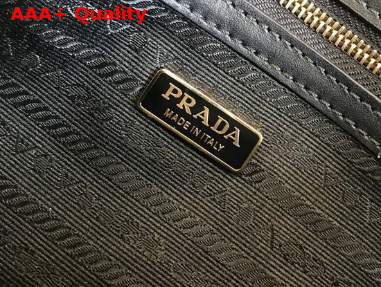 Prada Saffiano Leather Prada Embleme Bag in Black Replica