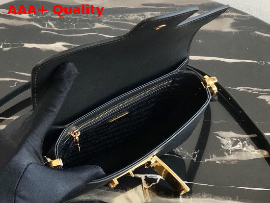 Prada Saffiano Leather Prada Embleme Bag in Black Replica