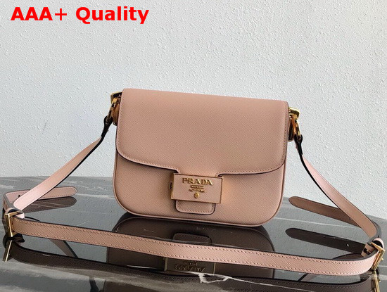 Prada Saffiano Leather Prada Embleme Bag in Pink Replica