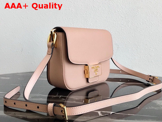 Prada Saffiano Leather Prada Embleme Bag in Pink Replica