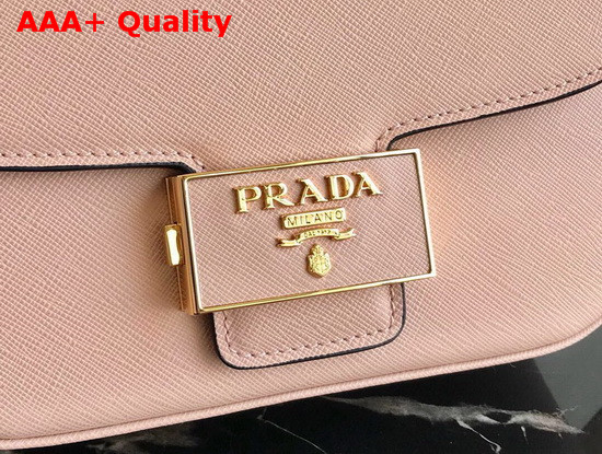 Prada Saffiano Leather Prada Embleme Bag in Pink Replica