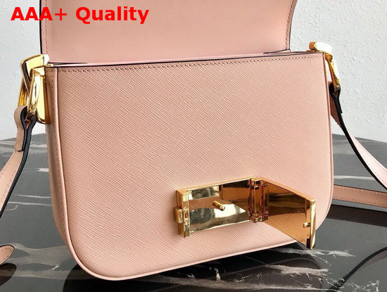 Prada Saffiano Leather Prada Embleme Bag in Pink Replica