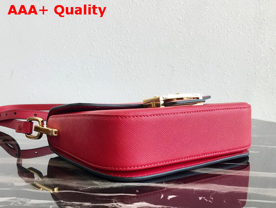 Prada Saffiano Leather Prada Embleme Bag in Red Replica